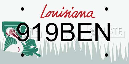 919BEN Louisiana License Plate