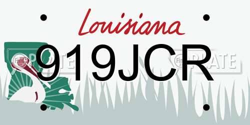 919JCR Louisiana License Plate