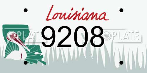 9208 Louisiana License Plate