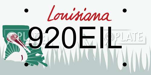 920EIL Louisiana License Plate