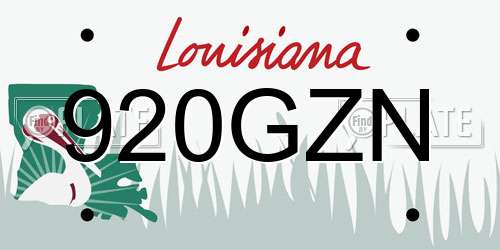 920GZN Louisiana License Plate