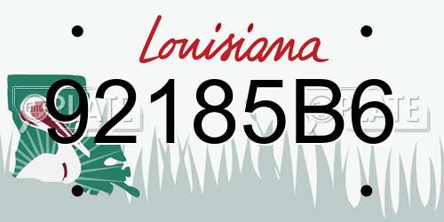 92185B6 Louisiana License Plate