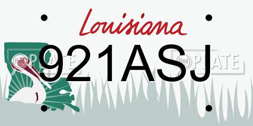 921ASJ Louisiana License Plate