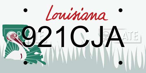 921CJA Louisiana License Plate