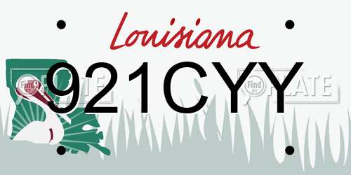 921CYY Louisiana License Plate