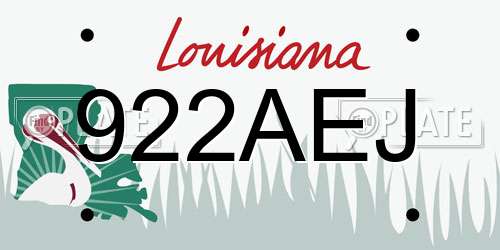 922AEJ Louisiana License Plate