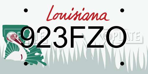 923FZO Louisiana License Plate