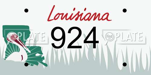 924 Louisiana License Plate