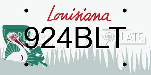 924BLT Louisiana License Plate