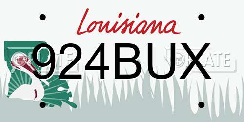 924BUX Louisiana License Plate