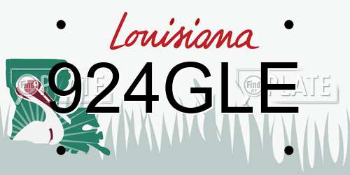 924GLE Louisiana License Plate