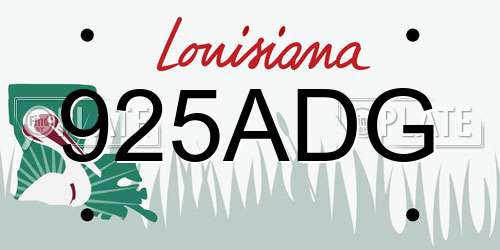 925ADG Louisiana License Plate