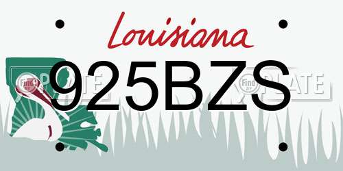 925BZS Louisiana License Plate