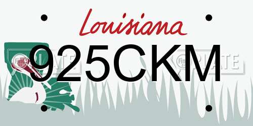 925CKM Louisiana License Plate
