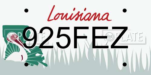 925FEZ Louisiana License Plate