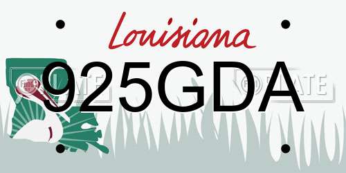 925GDA Louisiana License Plate