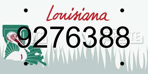 9276388 Louisiana License Plate