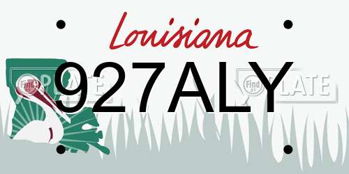 927ALY Louisiana License Plate