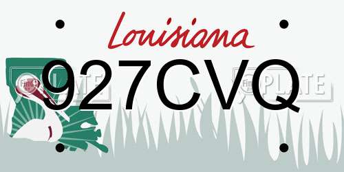 927CVQ Louisiana License Plate