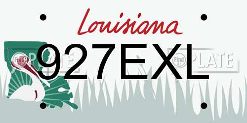 927EXL Louisiana License Plate