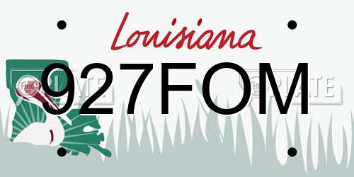 927FOM Louisiana License Plate