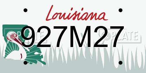 927M27 Louisiana License Plate