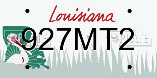 927MT2 Louisiana License Plate