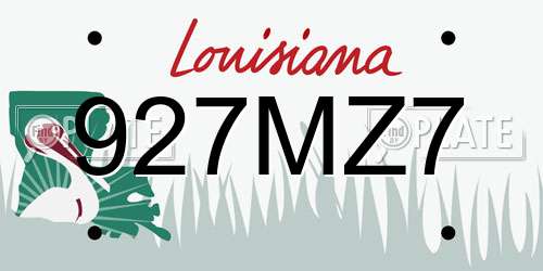 927MZ7 Louisiana License Plate