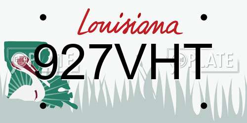 927VHT Louisiana License Plate