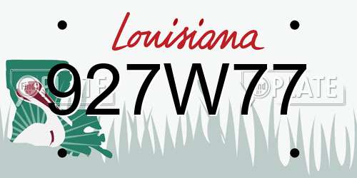 927W77 Louisiana License Plate