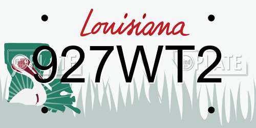 927WT2 Louisiana License Plate