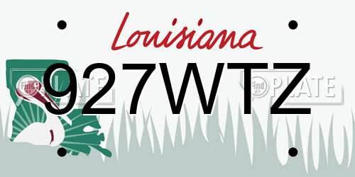 927WTZ Louisiana License Plate