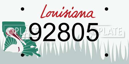 92805 Louisiana License Plate