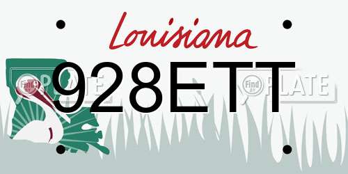 928ETT Louisiana License Plate