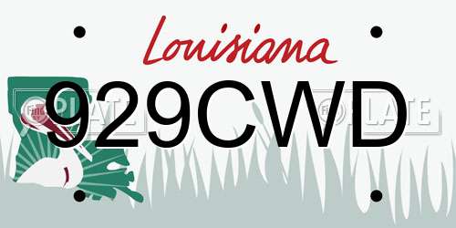 929CWD Louisiana License Plate