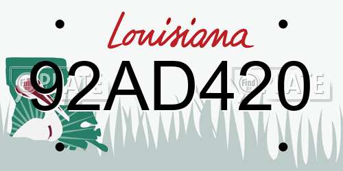 92AD420 Louisiana License Plate