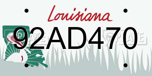 92AD470 Louisiana License Plate