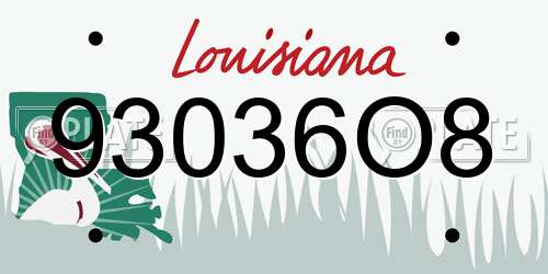 93036O8 Louisiana License Plate