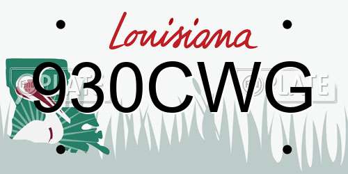 930CWG Louisiana License Plate