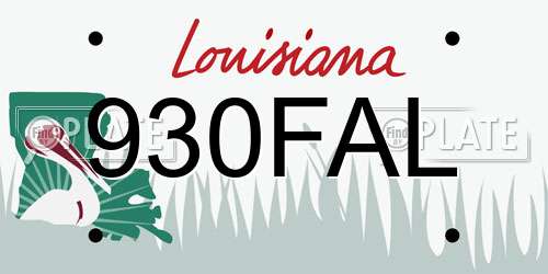 930FAL Louisiana License Plate