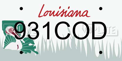 931COD Louisiana License Plate