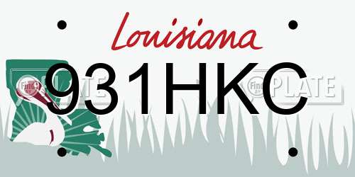 931HKC Louisiana License Plate