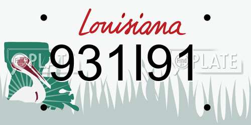 931I91 Louisiana License Plate