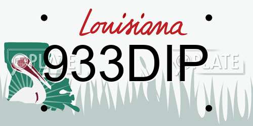 933DIP Louisiana License Plate