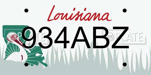 934ABZ Louisiana License Plate