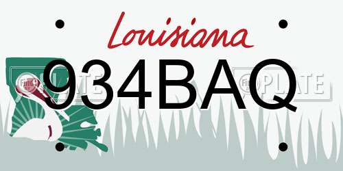 934BAQ Louisiana License Plate
