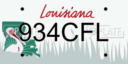 934CFL Louisiana License Plate