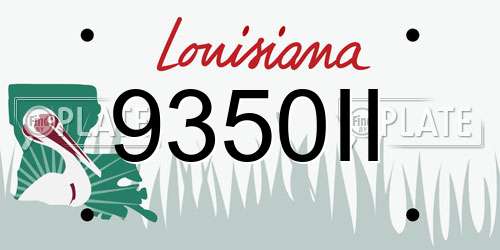9350II Louisiana License Plate