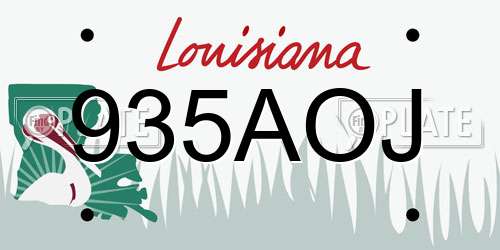 935AOJ Louisiana License Plate
