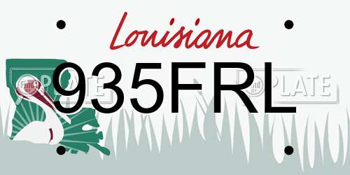 935FRL Louisiana License Plate
